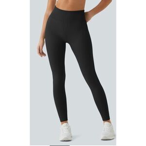 New Halara Women XS 7/8 Seamless Flow High Waisted Butt Lifting Leggings Black L